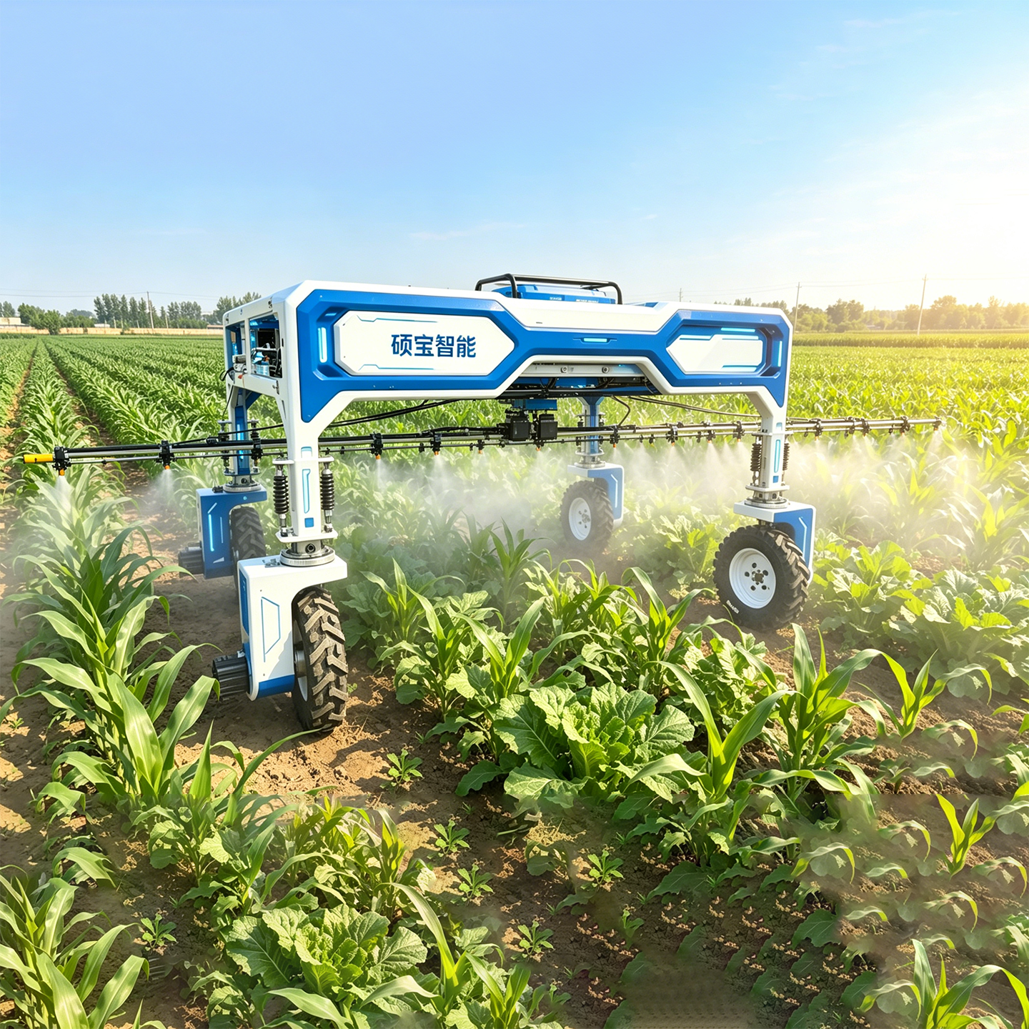 高离地农业机器人喷杆精准打药作业 大田植保UGV平台
