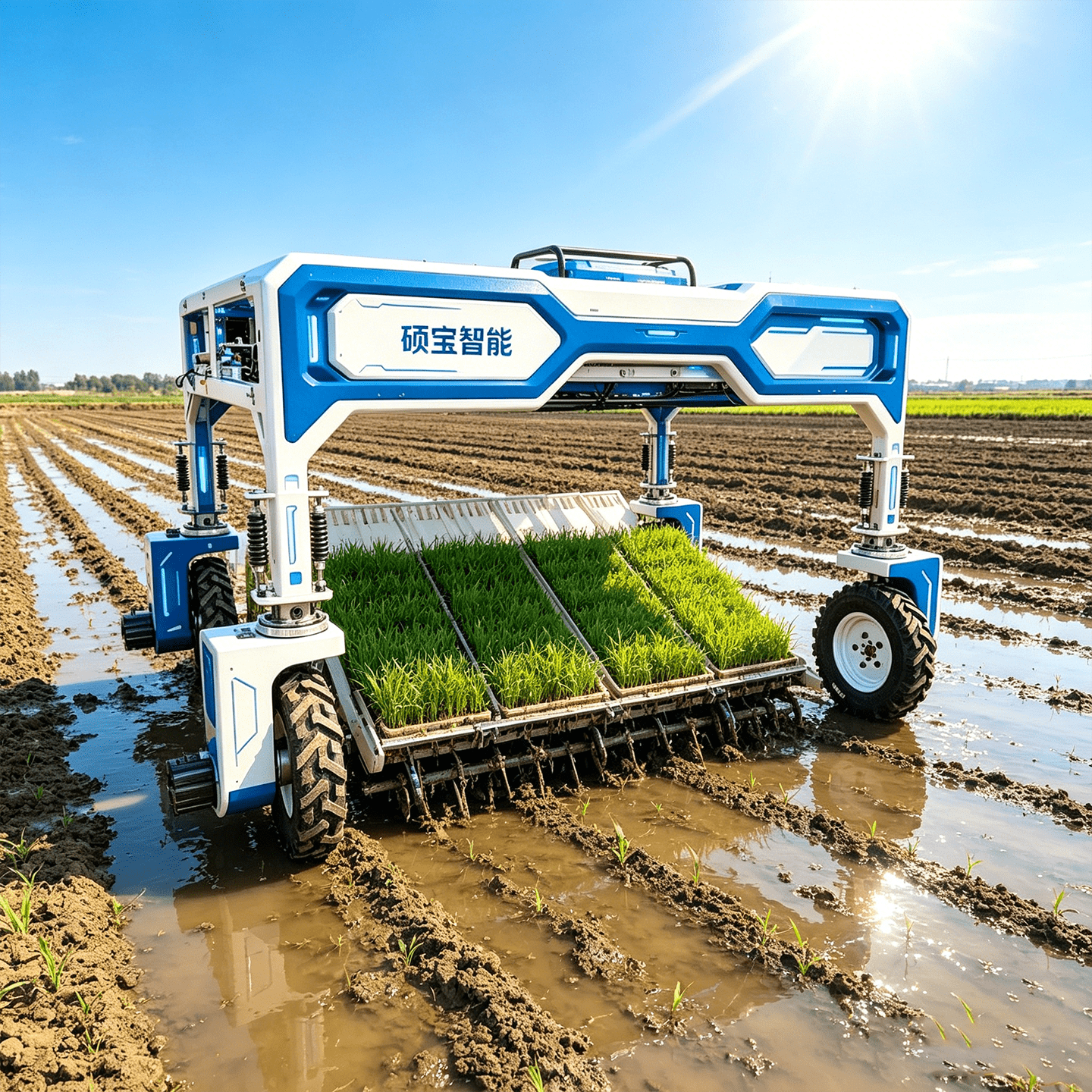 高离地农业机器人插秧作业 水田自动化插秧UGV平台
