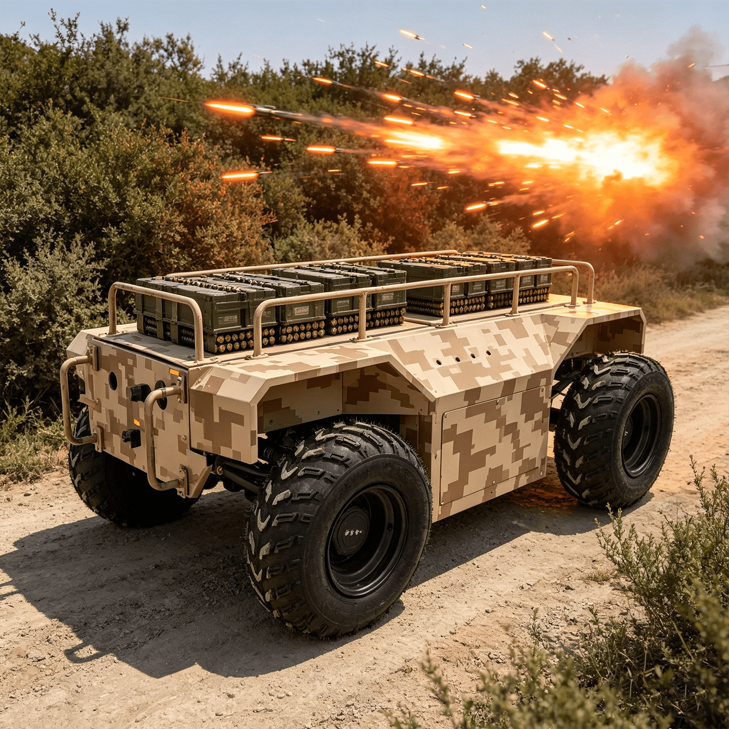 物资补给用阿克曼机器人平台在复杂环境中执行无人化运输任务